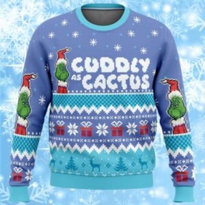 Cuddly as a Cactus Ugly Grinch Christmas Sweaters 1 1