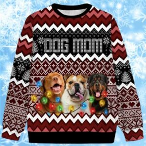 Custom Dog Mom Funny Ugly Christmas Sweaters For Women 1 1