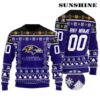 Custom Name And Number Ravens Ugly Christmas Sweater 2 2