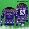 Custom Name And Number Ravens Ugly Christmas Sweater 3 3