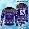 Custom Name And Number Ravens Ugly Christmas Sweater 4 4