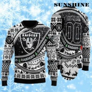 Custom Name Number Ugly Sweater Raiders Football Gift 1 1