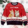 Custom Photo Christmas Ugly Sweater Cat Mom Ugly Sweater Cat Dad Ugly Sweater Thanksgiving Gifts Christmas Gift Gift For Cat Lovers 1