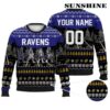 Custom Walking Abbey Road Baltimore Ravens Christmas Sweater 2 2