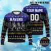 Custom Walking Abbey Road Baltimore Ravens Christmas Sweater 4 4