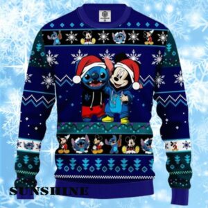 Cute Stitch And Mickey Mouse Disney Ugly Christmas Sweater 1 1