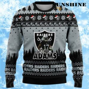 Davante Adams 17 Las Vegas Raiders Ugly Christmas Sweater 1 1