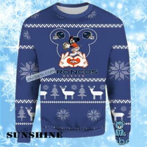 Denver Broncos Mickey Disney Ugly Christmas Sweater Mens 1 1