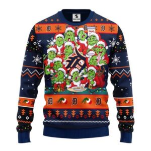 Detroit Tigers 12 Grinch Xmas Day Ugly Christmas Sweater Grinch Xmas Sweater 1