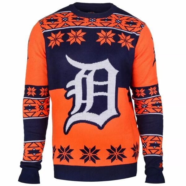 Detroit Tigers Big Logo Ugly Sweater1