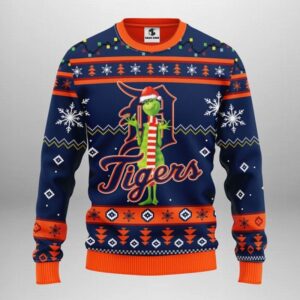 Detroit Tigers Funny Grinch Ugly Christmas Sweater Grinch Xmas Sweater 1