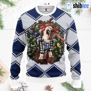 Detroit Tigers Pub Dog Christmas Ugly Sweater 1