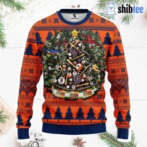 Detroit Tigers Tree Christmas Ugly Sweater 1