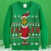 Dr Seuss Grinch As Santa Next to Tree Off White Ugly Christmas Sweaters Grinch 3 3