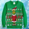 Dr Seuss Grinch As Santa Next to Tree Off White Ugly Christmas Sweaters Grinch 4 4