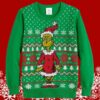 Dr Seuss Grinch As Santa Next to Tree Off White Ugly Christmas Sweaters Grinch 5 5