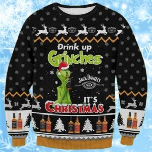 Drink Up Grinches Its Christmas Funny Christmas Ugly Sweaters 1 1