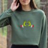 Embroidered Grinch Christmas Heart Sweatshirt Grinch Love Sweatshirt Christmas Grinch Crewnecks Christmas Family 2024 Sweatshirts 2 1