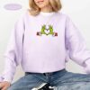 Embroidered Grinch Christmas Heart Sweatshirt Grinch Love Sweatshirt Christmas Grinch Crewnecks Christmas Family 2024 Sweatshirts 2