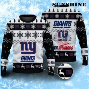 Ever Upwards New York Giants Christmas Ugly Sweater Black 1 1