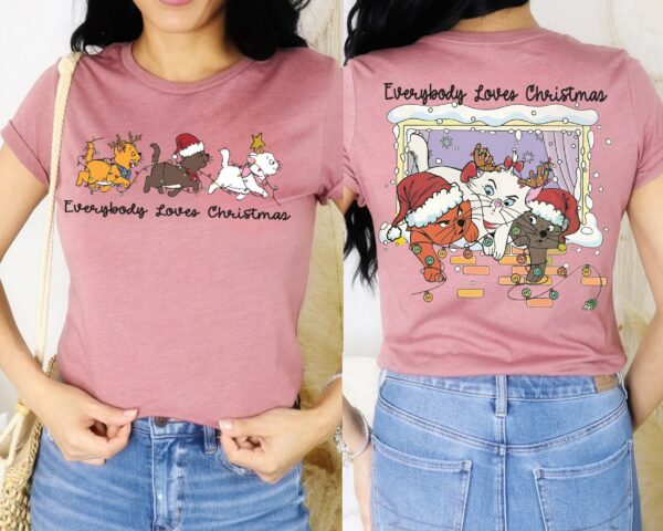 Everybody Loves Christmas Sweatshirt Marie Toulouse Berlioz Christmas Tree Kitten Tee Christmas Squad Shirt Aristocats Christmas Tee 5