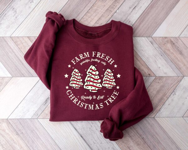 Farm Fresh Christmas Tree Shirt Christmas Tree Cake Shirt Christmas Cake Sweatshirt Christmas Crewneck Christmas Shirt For Women 5