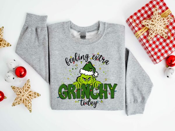 Feeling Extra Grinchy Today Christmas Sweatshirt Funny Grinch Shirt Grinch Sweatshirt Grinchmas Sweatshirt Christmas Tee Christmas Gift 7