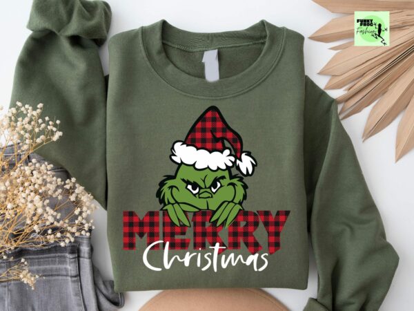 Funny Grinch Christmas Sweatshirt Grinchmas Sweatshirt Xmas Holiday Sweatshirt Christmas Tree Sweatshirt Grinch Lovers Christmas Gift 1 1