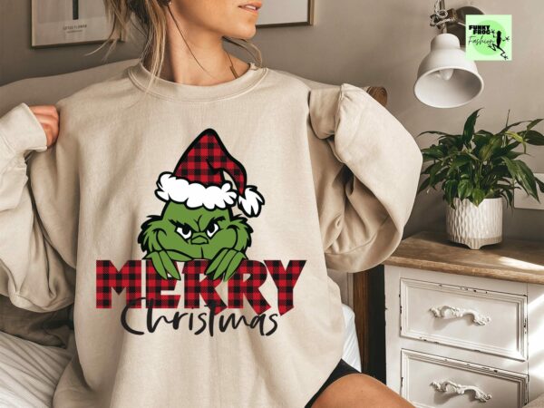 Funny Grinch Christmas Sweatshirt Grinchmas Sweatshirt Xmas Holiday Sweatshirt Christmas Tree Sweatshirt Grinch Lovers Christmas Gift 2 1