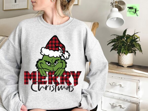 Funny Grinch Christmas Sweatshirt Grinchmas Sweatshirt Xmas Holiday Sweatshirt Christmas Tree Sweatshirt Grinch Lovers Christmas Gift 3 1