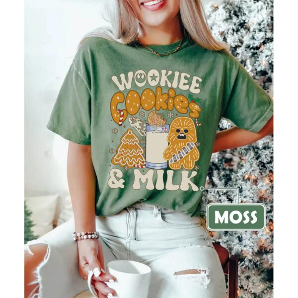 Funny Star Wars Xmas Comfort Colors Shirt Wookiee Cookies and Milk Gingerbread Christmas Shirt Xmas Galaxys Edge Shirt Star Wars Shirt 2