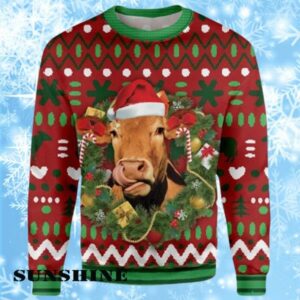 Funny Ugly Christmas Cow Sweater 1 1