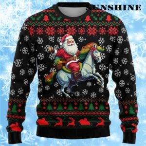 Funny Ugly Christmas Sweater Santa Unicorn 1 1