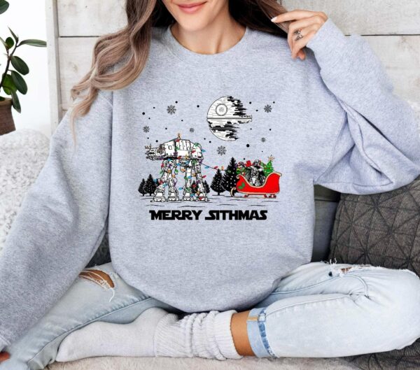 Galaxy Edge Merry Sithmas Shirt Star Wars Darth Vader Merry Christmas Sweatshirt Star Wars Characters Holiday T shirt Xmas Party Tee 1