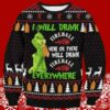 Grinch Fireball Whisky I Will Drink Here Or There Funny Xmas Sweaters 5 5