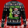 Grinch I Will Drink Coors Light Everywhere Ugly Christmas Sweater 5 5