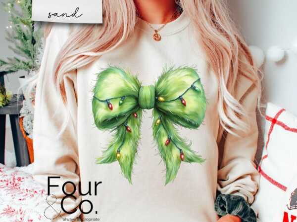 Grinchmas Bow Sweatshirt Coquette Grinchmas Sweatshirt 1