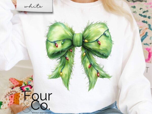 Grinchmas Bow Sweatshirt Coquette Grinchmas Sweatshirt 2