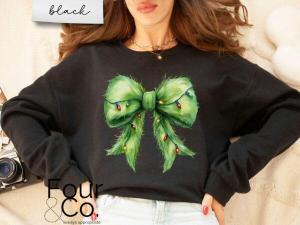 Grinchmas Bow Sweatshirt Coquette Grinchmas Sweatshirt 7