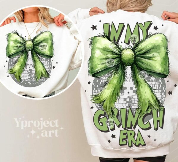 Grinchmas Coquette Bow PNG Funny Png Design Christmas Season PNG Trendy Christmas Png Christmas Movie Png Retro Christmas Shirt PNG 1