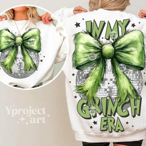 Grinchmas Coquette Bow PNG Funny Png Design Christmas Season PNG Trendy Christmas Png Christmas Movie Png Retro Christmas Shirt PNG 1