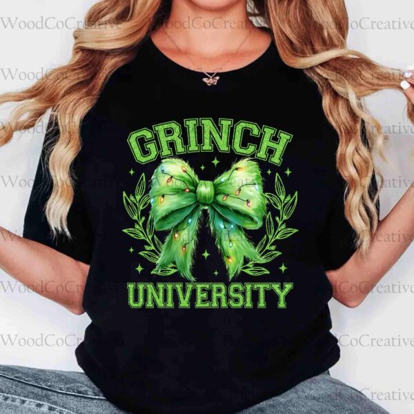 Grinchmas Coquette Bow PNG Green Fur Png Christmas Season Png Green Guy PNG Christmas Png Retro Christmas Shirt Design PNG File 3