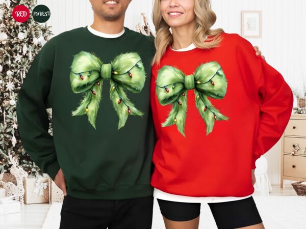 Grinchmas Coquette Bow Sweatshirt Womens Christmas Sweatshirt Grinchmas Sweatshirt Funny Holiday Hoodie Winter Sweatshirt Xmas Sweater 10