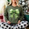 Grinchmas Coquette Bow Sweatshirt Womens Christmas Sweatshirt Grinchmas Sweatshirt Funny Holiday Hoodie Winter Sweatshirt Xmas Sweater 2