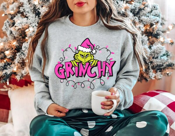 Grinchy Sweatshirt Funny Christmas Tshirts Funny Christmas Hoodie Xmas Gift The Grinch Movie Shirt Grinchmas Sweatshirt Christmas Gift 2