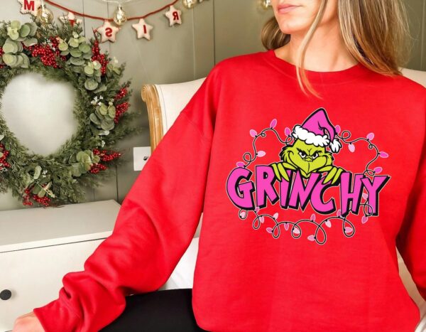 Grinchy Sweatshirt Funny Christmas Tshirts Funny Christmas Hoodie Xmas Gift The Grinch Movie Shirt Grinchmas Sweatshirt Christmas Gift 3