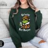 Grinchy but Boujee Christmas Sweatshirt Trendy Bougie Holiday Sweater Funny Christmas Gifts for Her Leopard Print Grinchmas Women Xmas 2