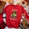 Grinchy but Boujee Christmas Sweatshirt Trendy Bougie Holiday Sweater Funny Christmas Gifts for Her Leopard Print Grinchmas Women Xmas 6