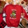 Grinchy but Boujee Christmas Sweatshirt Trendy Bougie Holiday Sweater Funny Christmas Gifts for Her Leopard Print Grinchmas Women Xmas 6