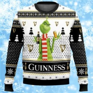 Guinness The Grinch Funny Ugly Christmas Sweaters For Men 1 1